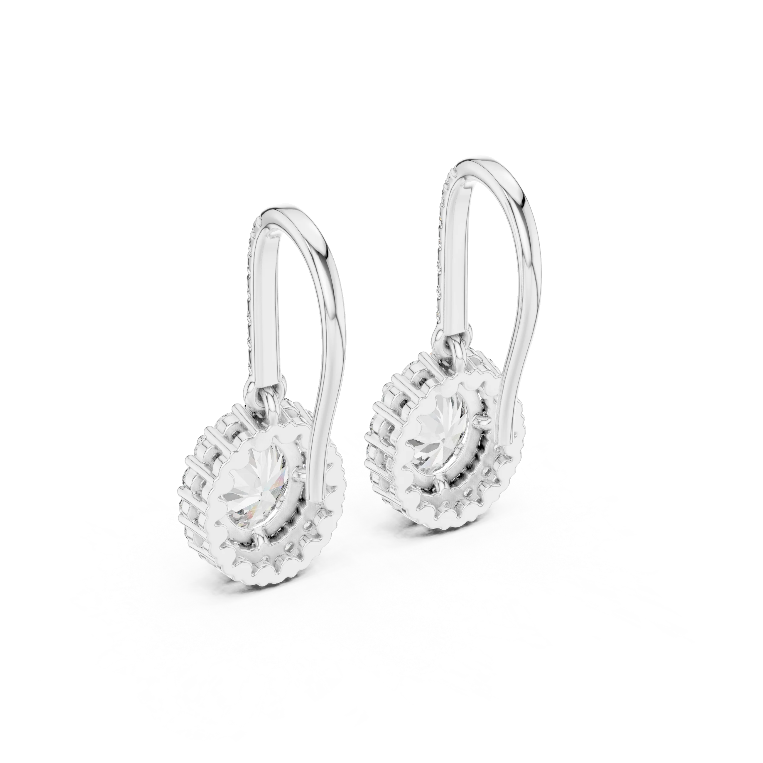 Lumière Halo Drop Diamond Earrings