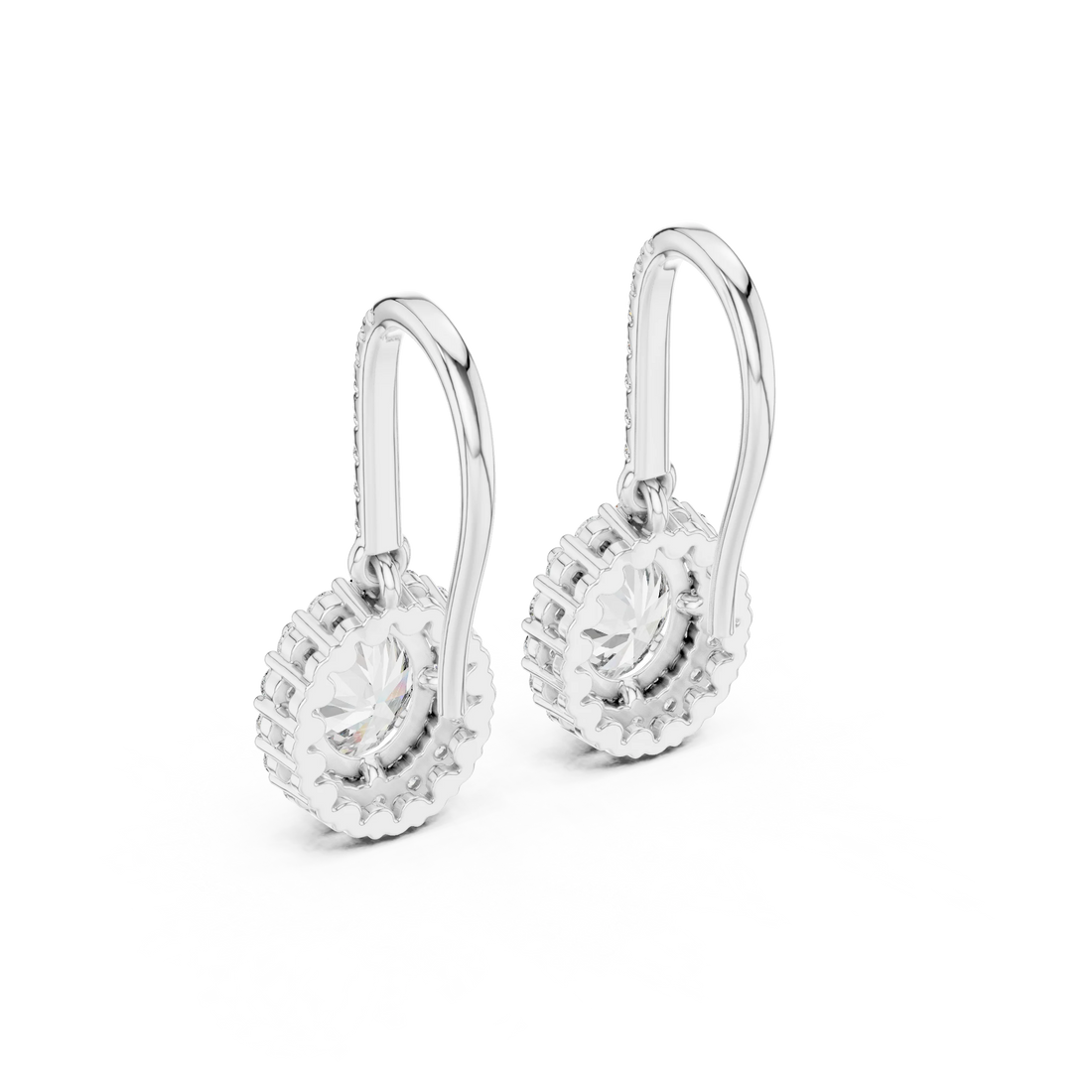 Lumière Halo Drop Diamond Earrings