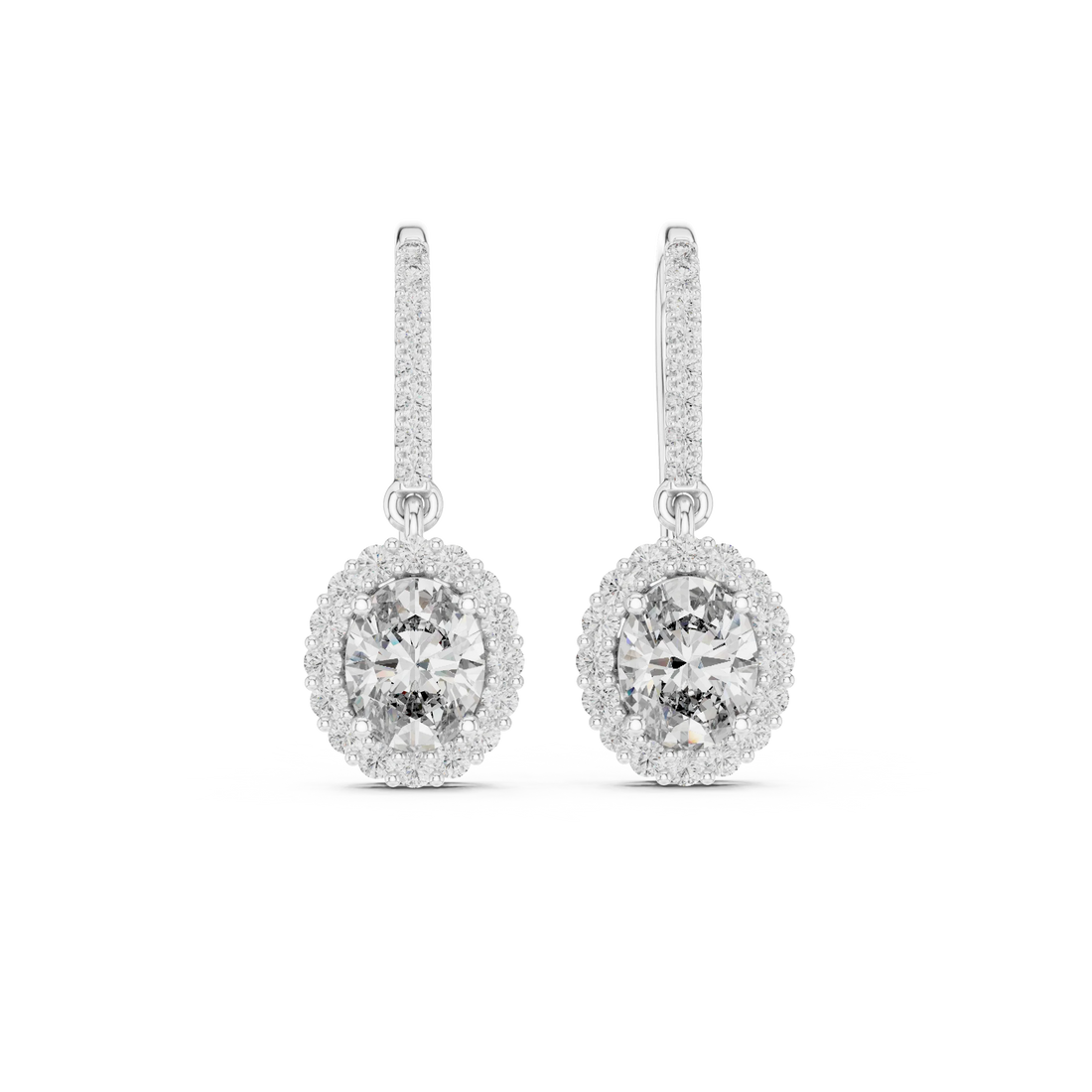 Lumière Halo Drop Diamond Earrings