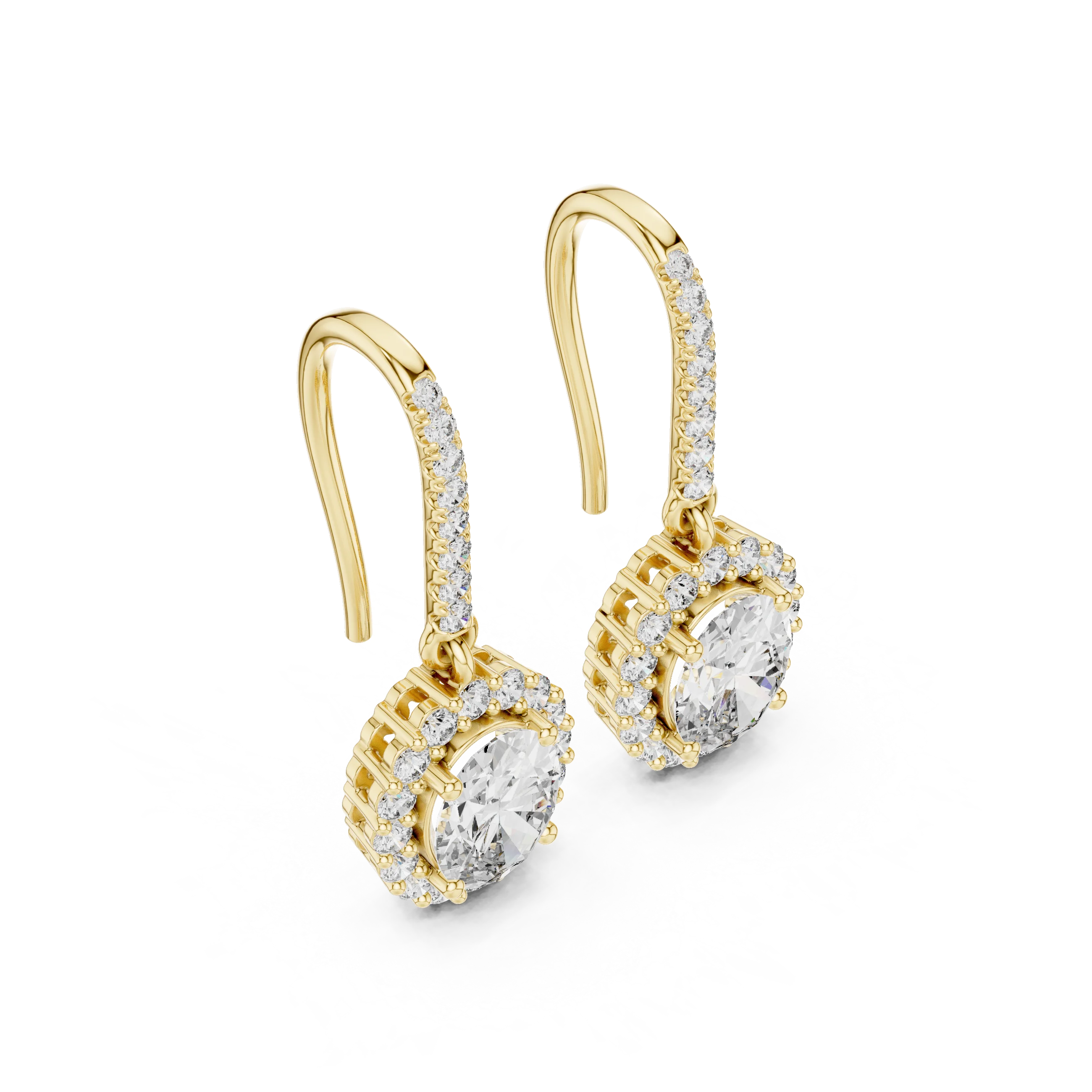 Lumière Halo Drop Diamond Earrings