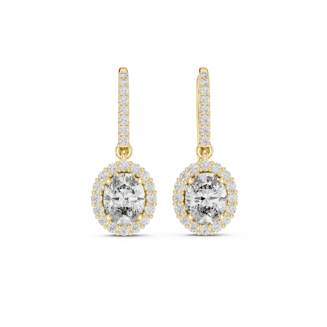 Lumière Halo Drop Diamond Earrings