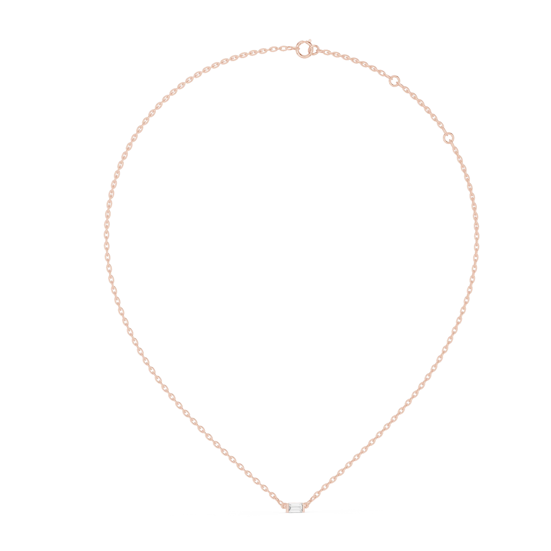 Linear Grace Emerald Diamond Pendant