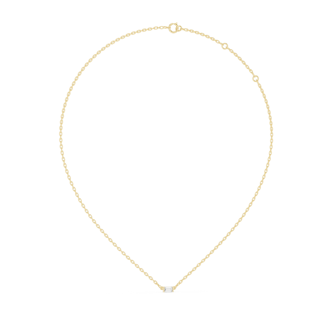 Linear Grace Emerald Diamond Pendant