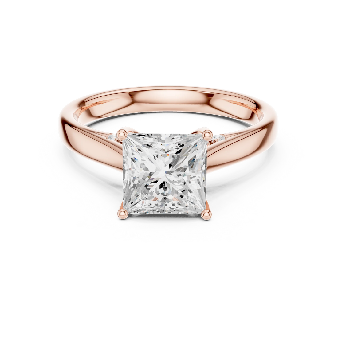 Princess Cut Diamond Cathedral Pave Engagement Ring