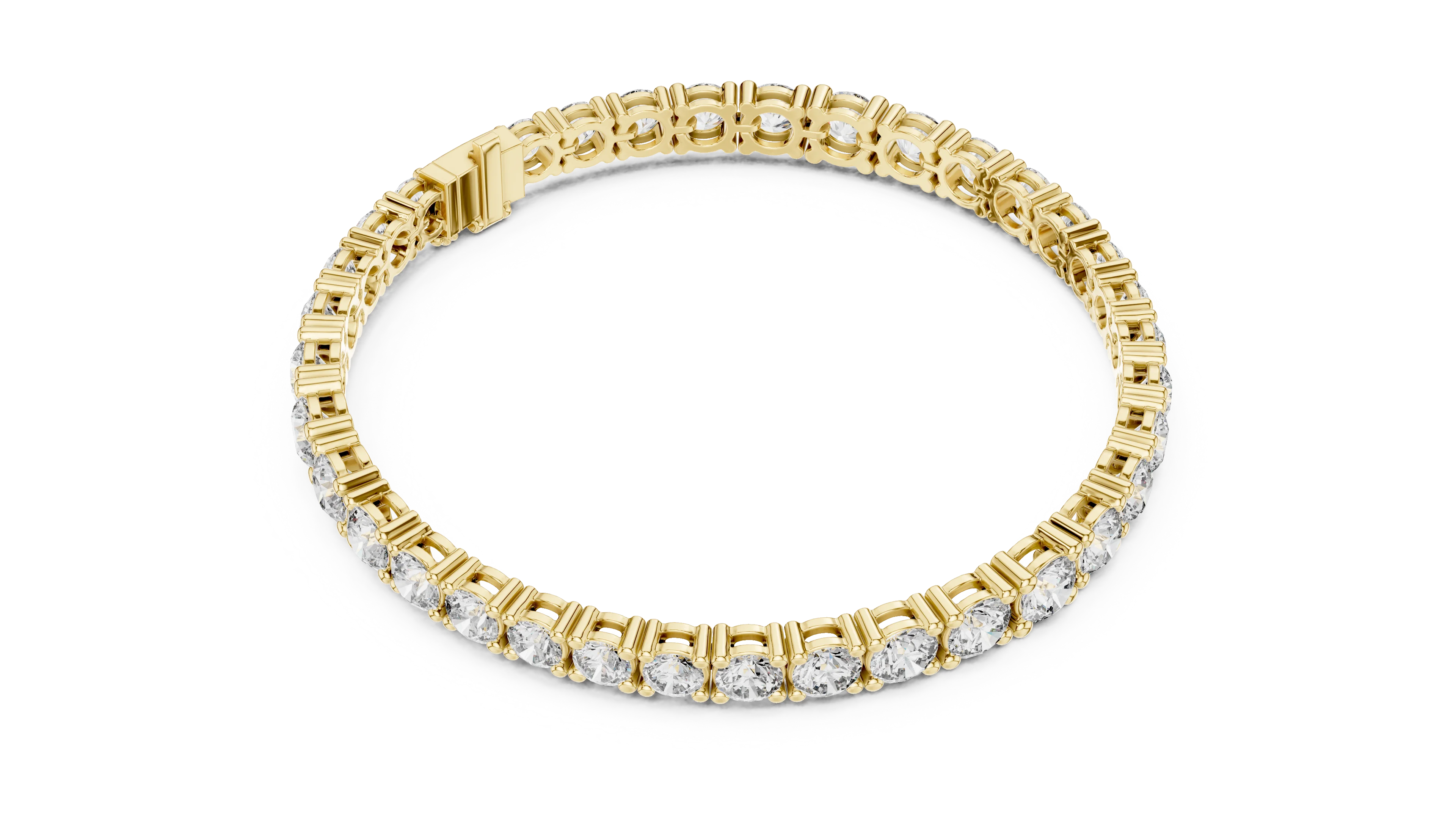 Golden Radiance Diamond Tennis Bracelet