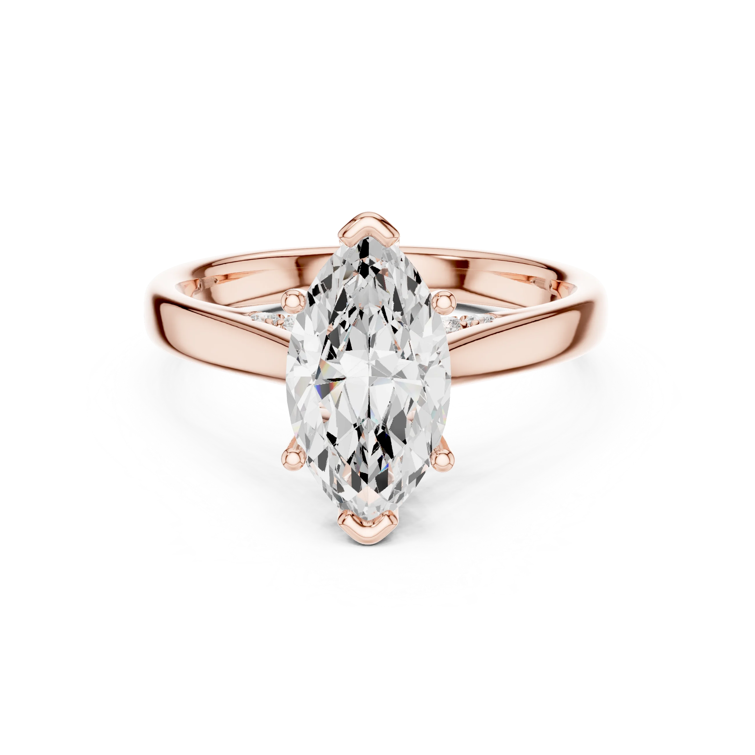 Marquise Cut Diamond Cathedral Pave Engagement Ring
