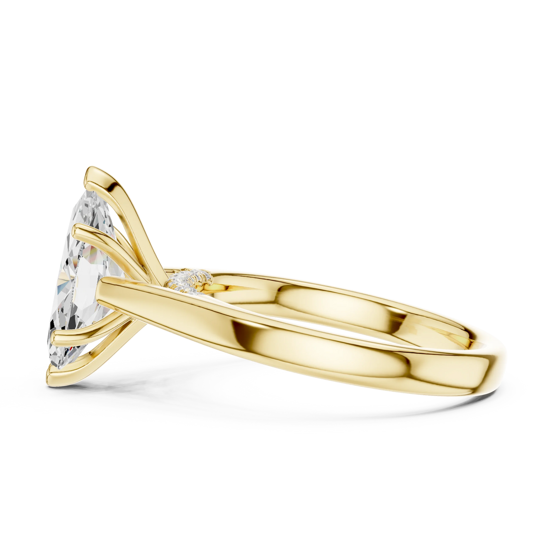 Marquise Cut Diamond Cathedral Pave Engagement Ring