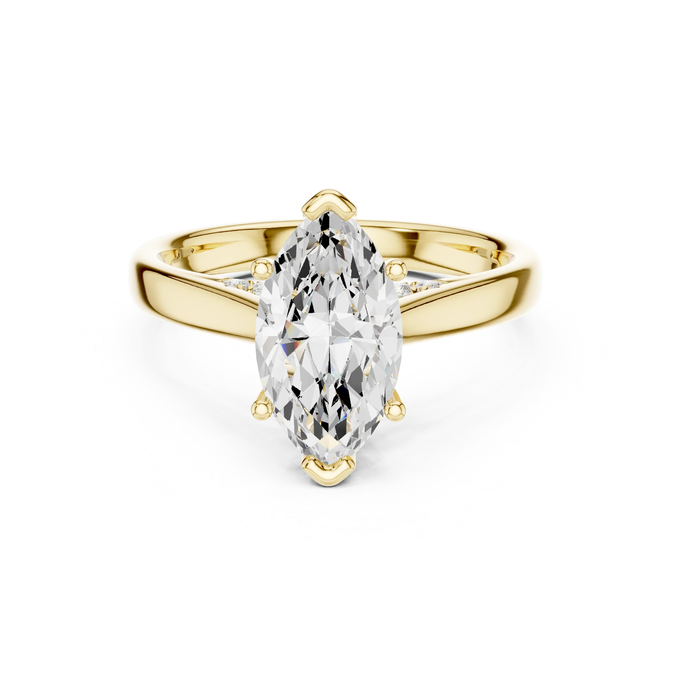 Marquise Cut Diamond Cathedral Pave Engagement Ring
