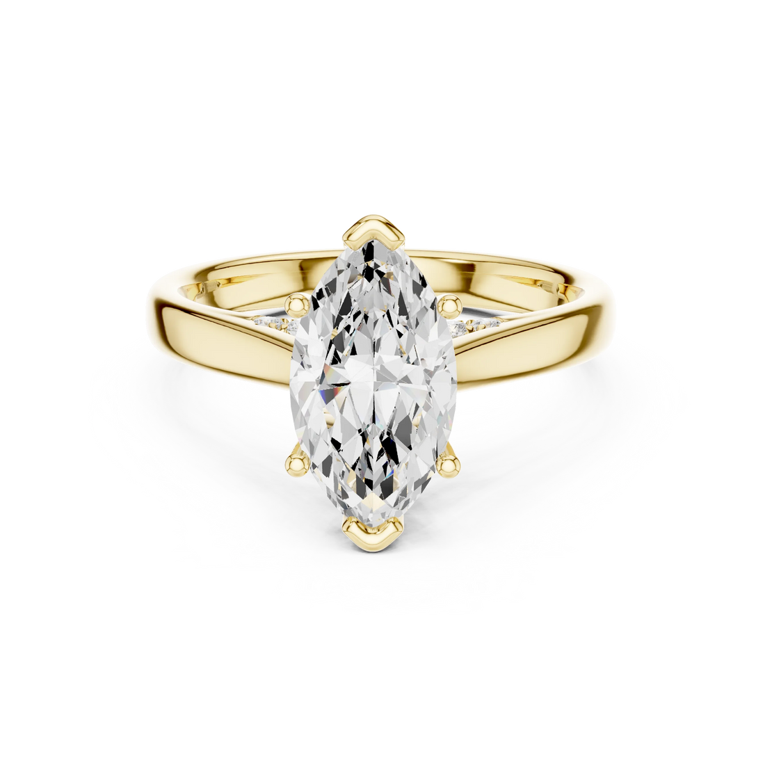 Marquise Cut Diamond Cathedral Pave Engagement Ring