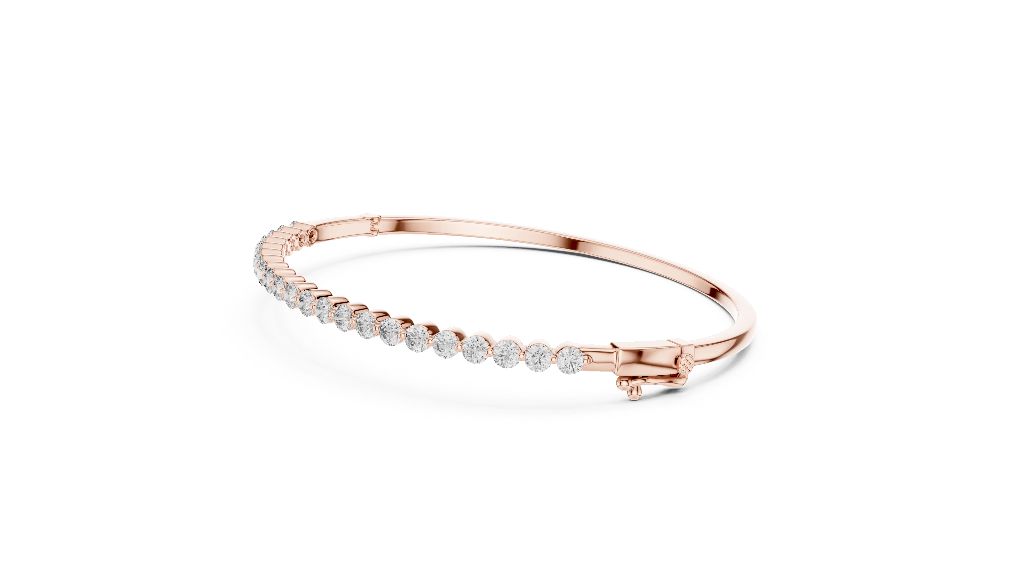 Luna Edge Diamond Hinged Bangle