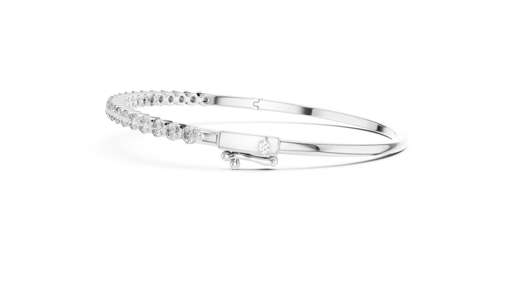 Luna Edge Diamond Hinged Bangle