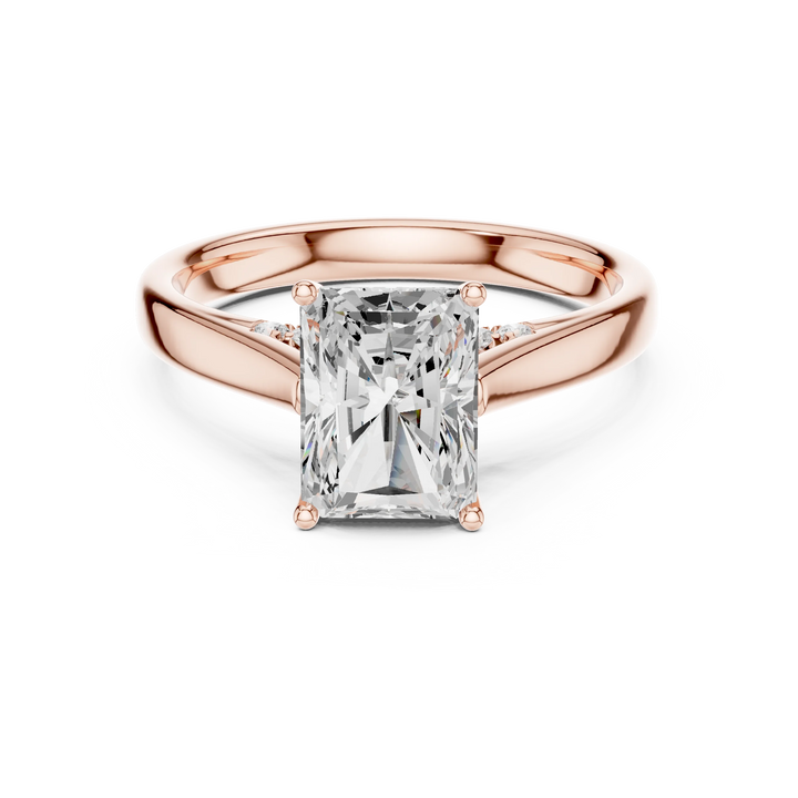 Radiant Cut Diamond Cathedral Pave Engagement Ring