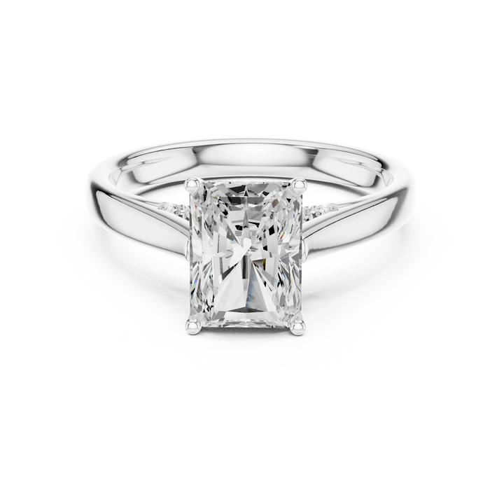 Radiant Cut Diamond Cathedral Pave Engagement Ring