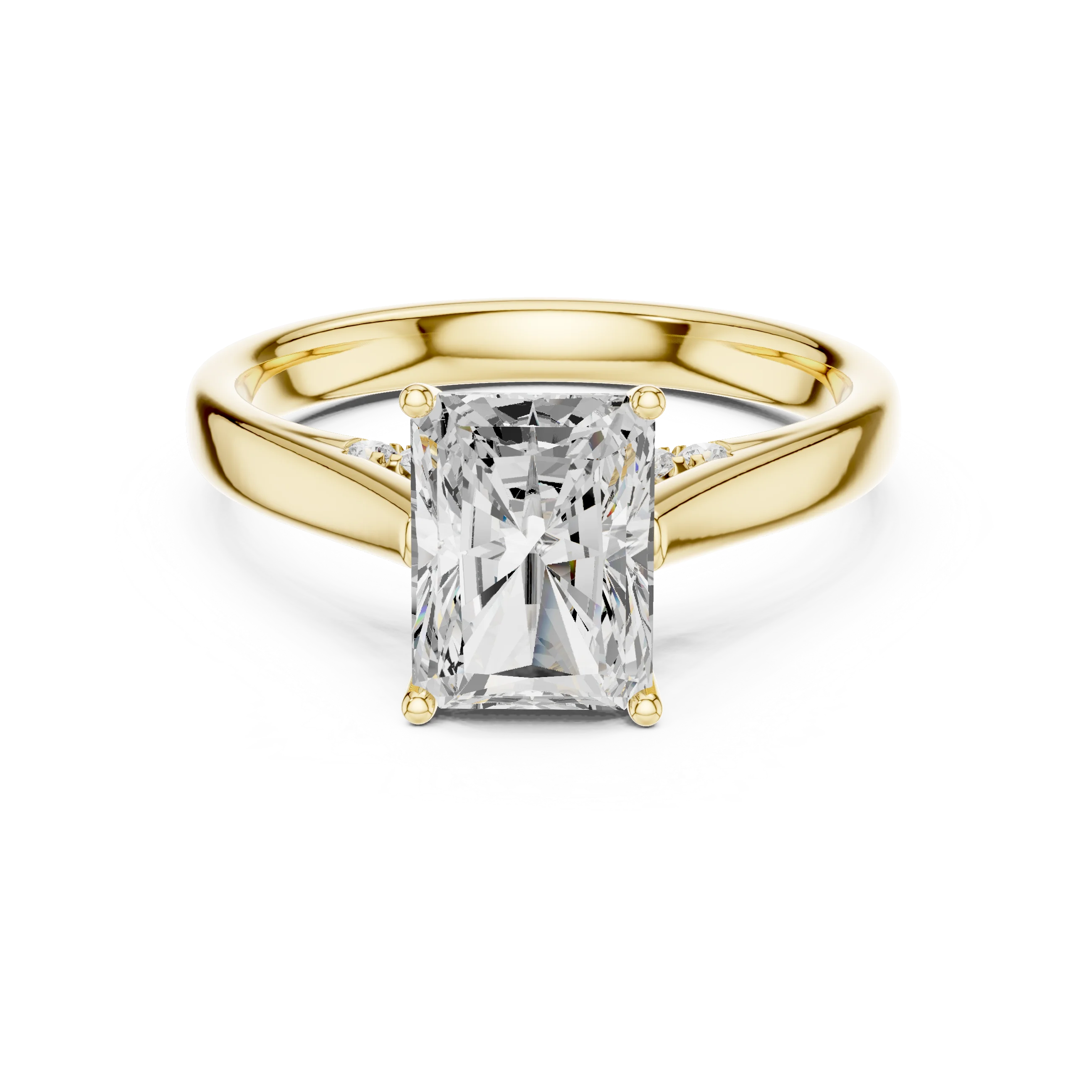 Radiant Cut Diamond Cathedral Pave Engagement Ring