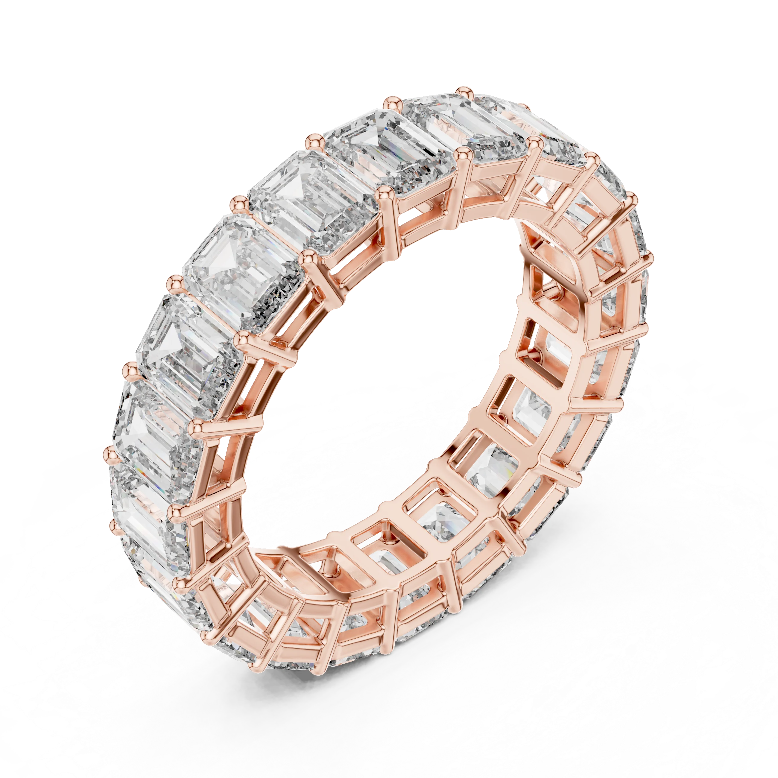 Emerald Cut Diamond Eternity Band