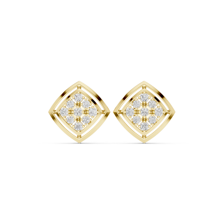 Celestial Frame Diamond Stud Earrings