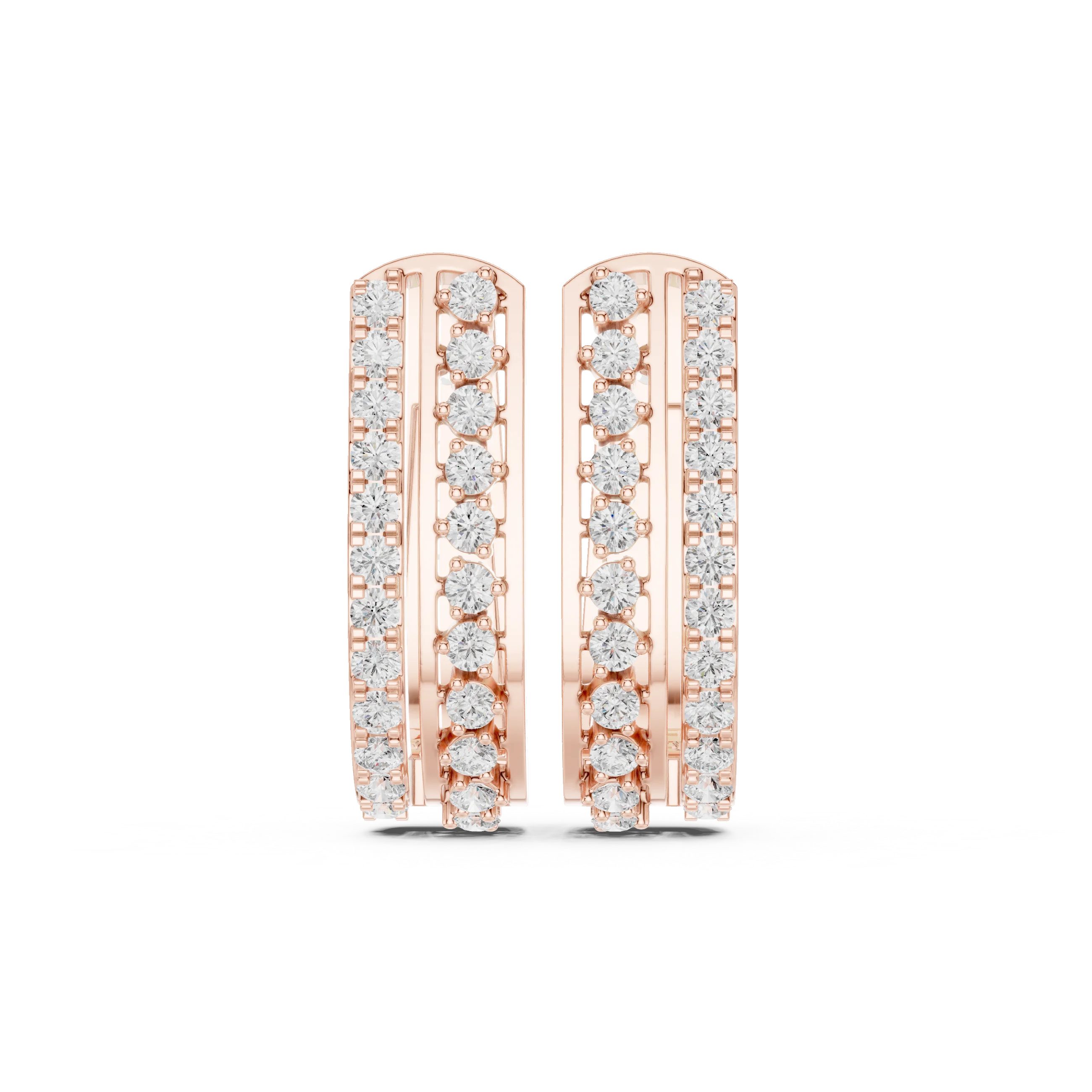 Radiant Trinity Diamond Huggie Hoops