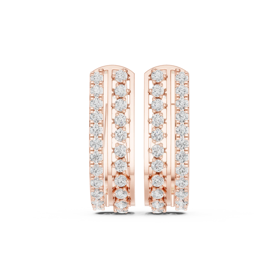 Radiant Trinity Diamond Huggie Hoops