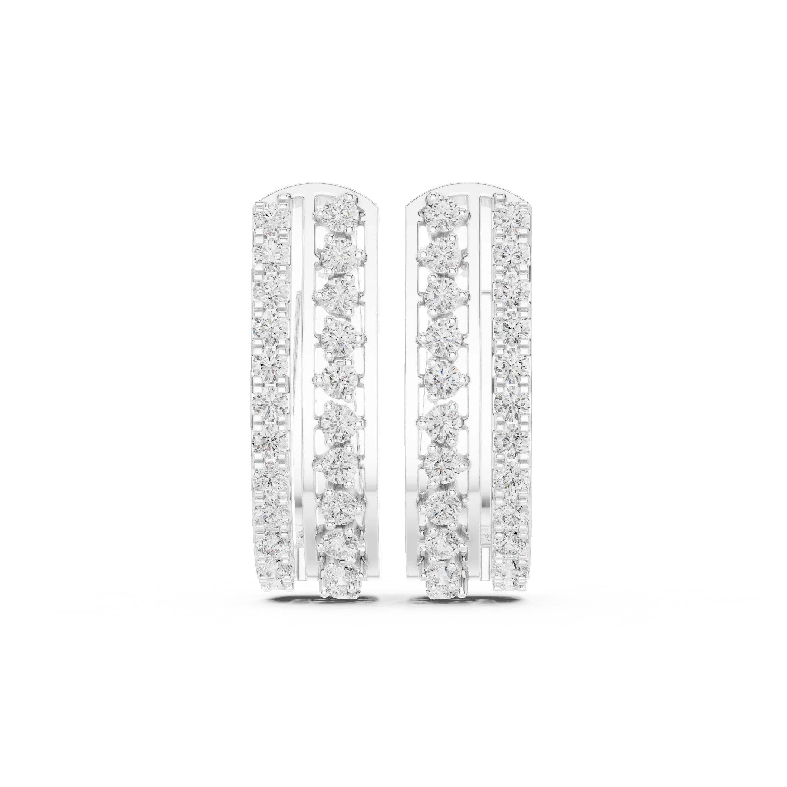 Radiant Trinity Diamond Huggie Hoops