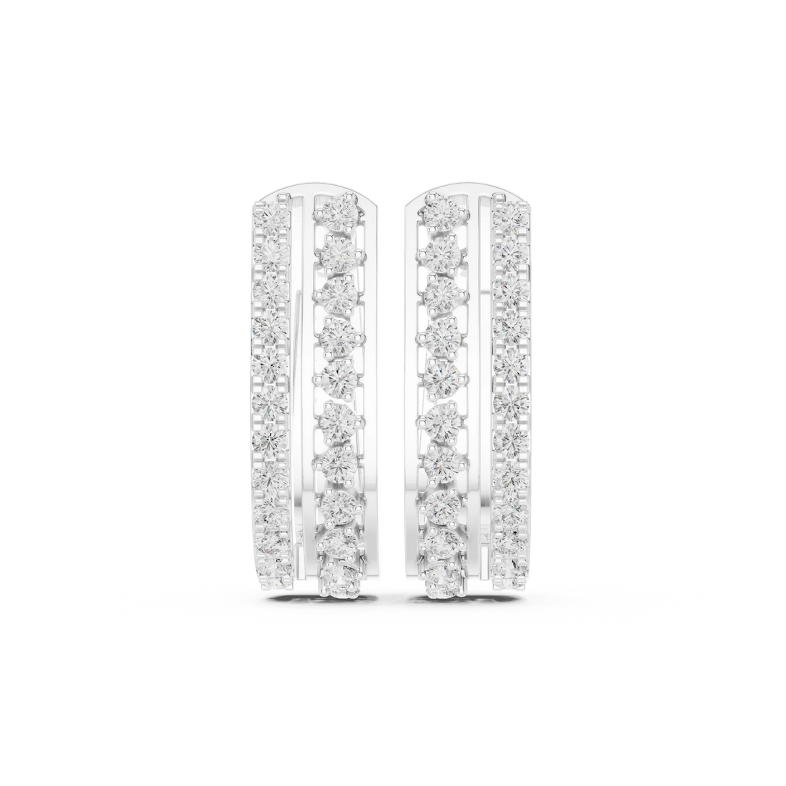 Radiant Trinity Diamond Huggie Hoops