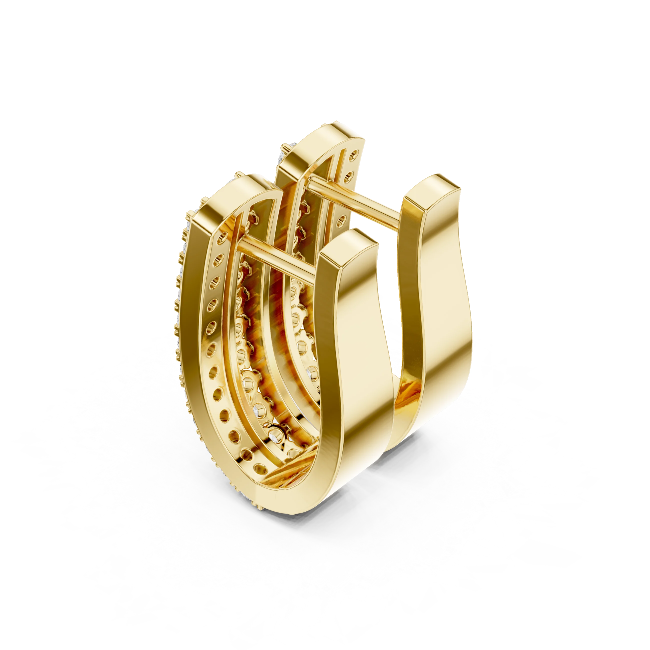 Radiant Trinity Diamond Huggie Hoops