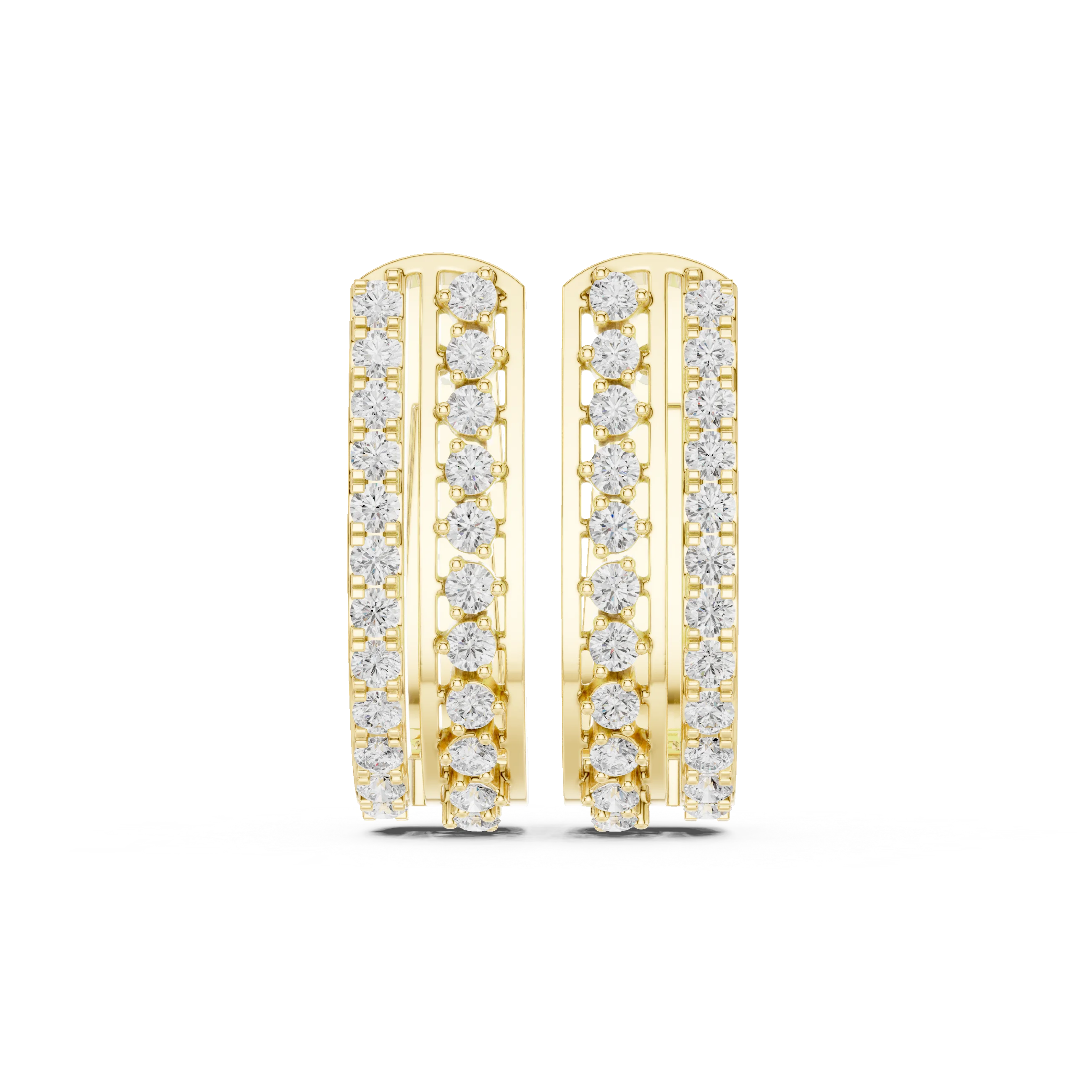 Radiant Trinity Diamond Huggie Hoops