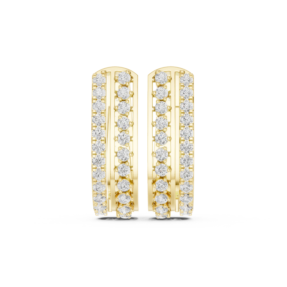 Radiant Trinity Diamond Huggie Hoops