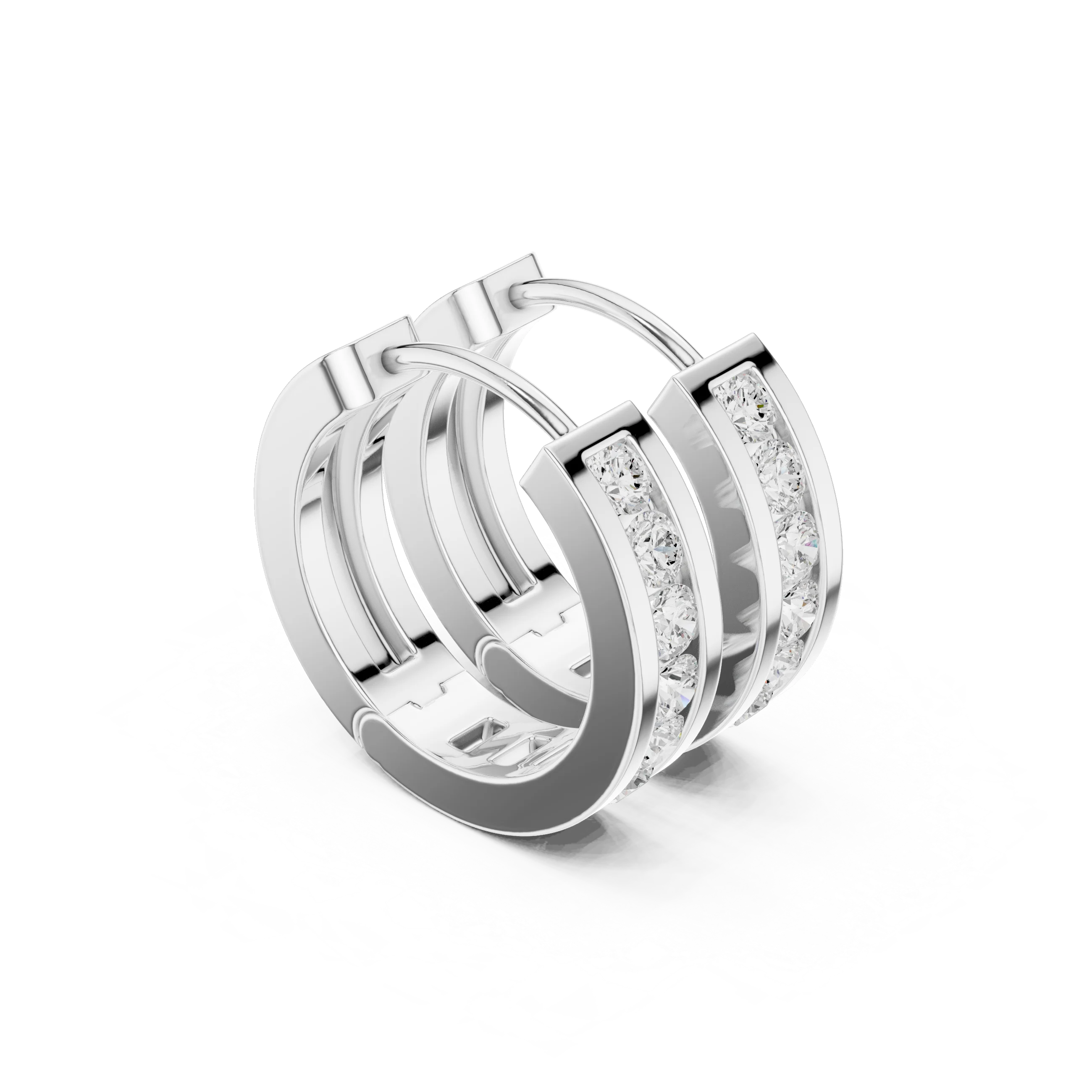 Lumière Curve Lab-Grown Diamond Hoop Earrings