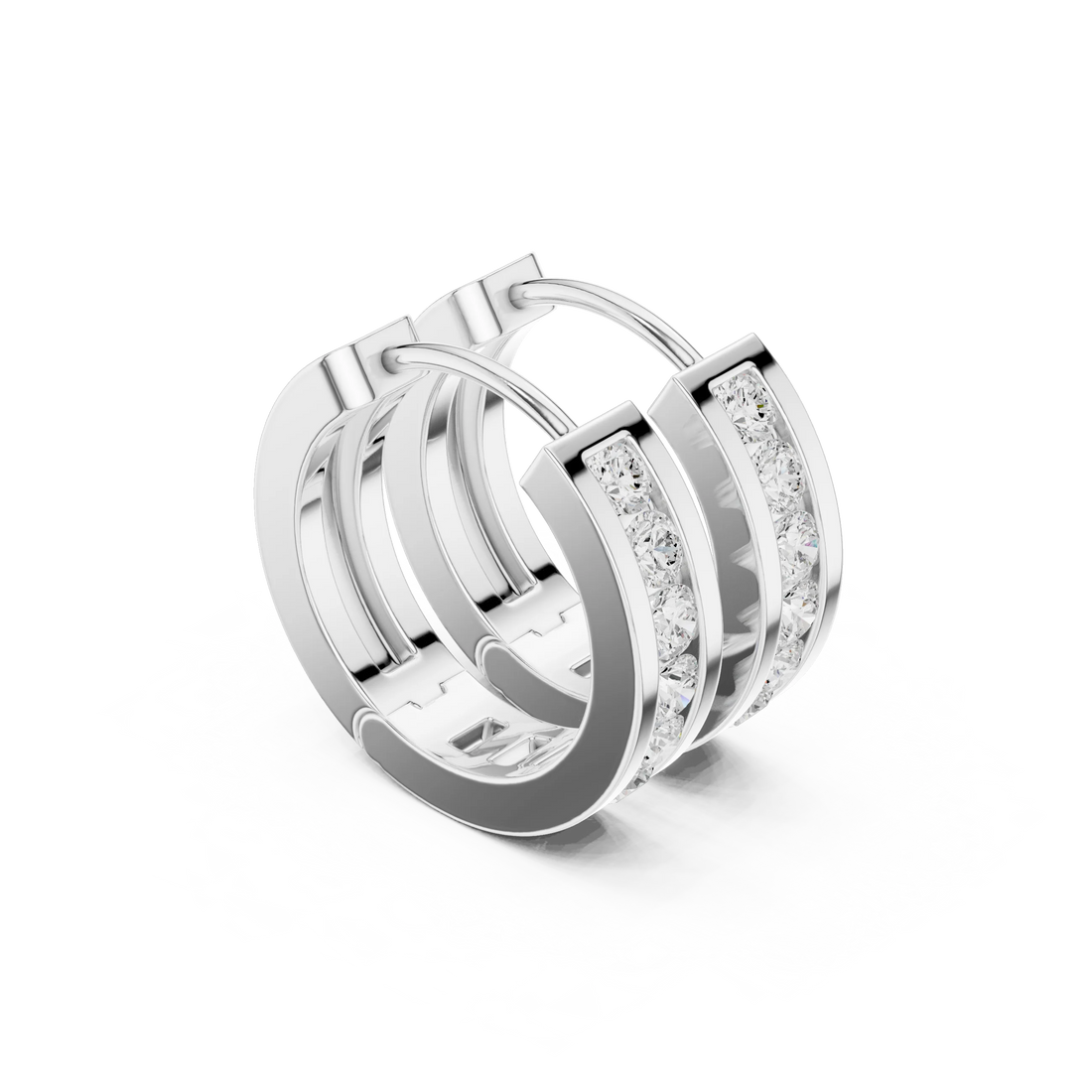 Lumière Curve Lab-Grown Diamond Hoop Earrings