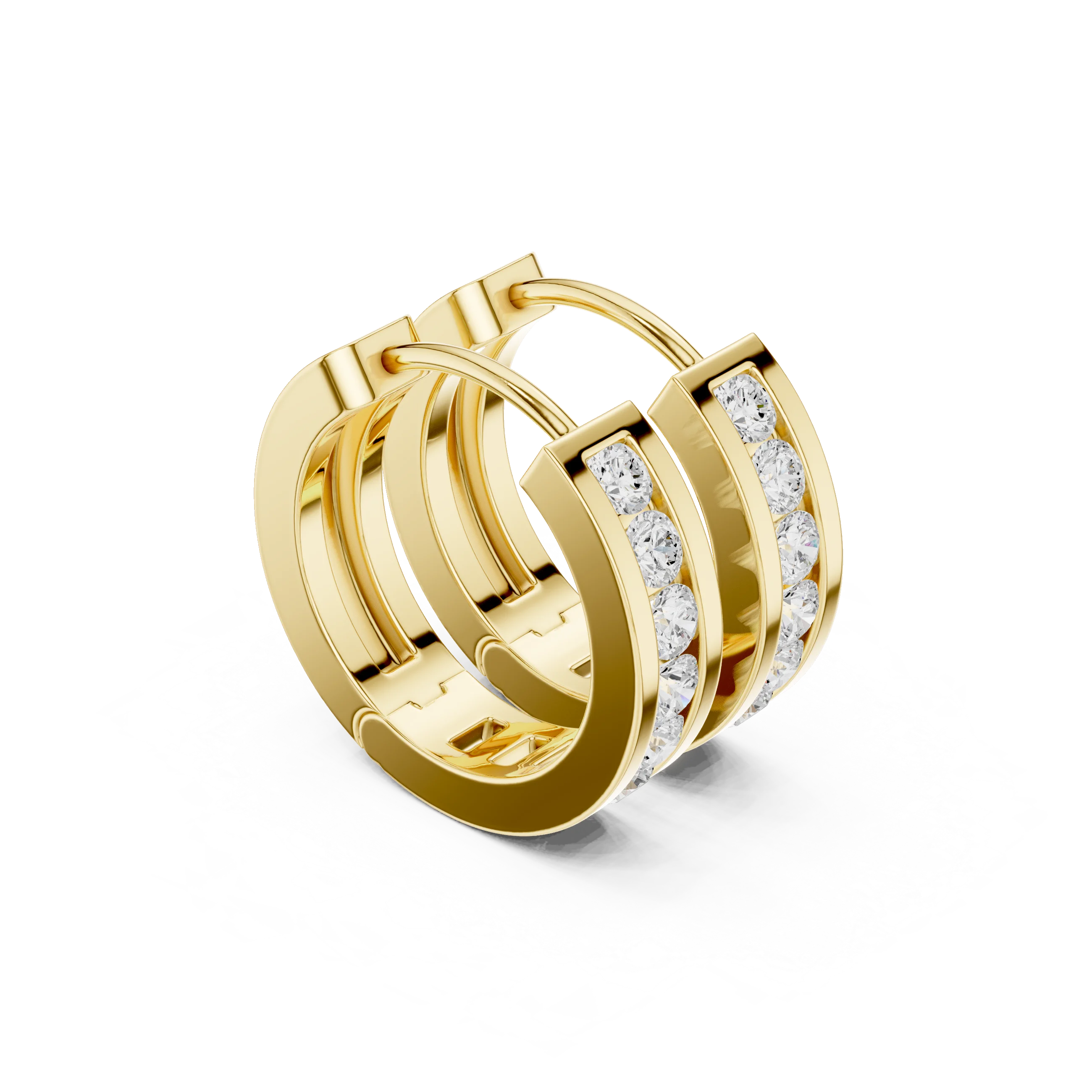 Lumière Curve Lab-Grown Diamond Hoop Earrings