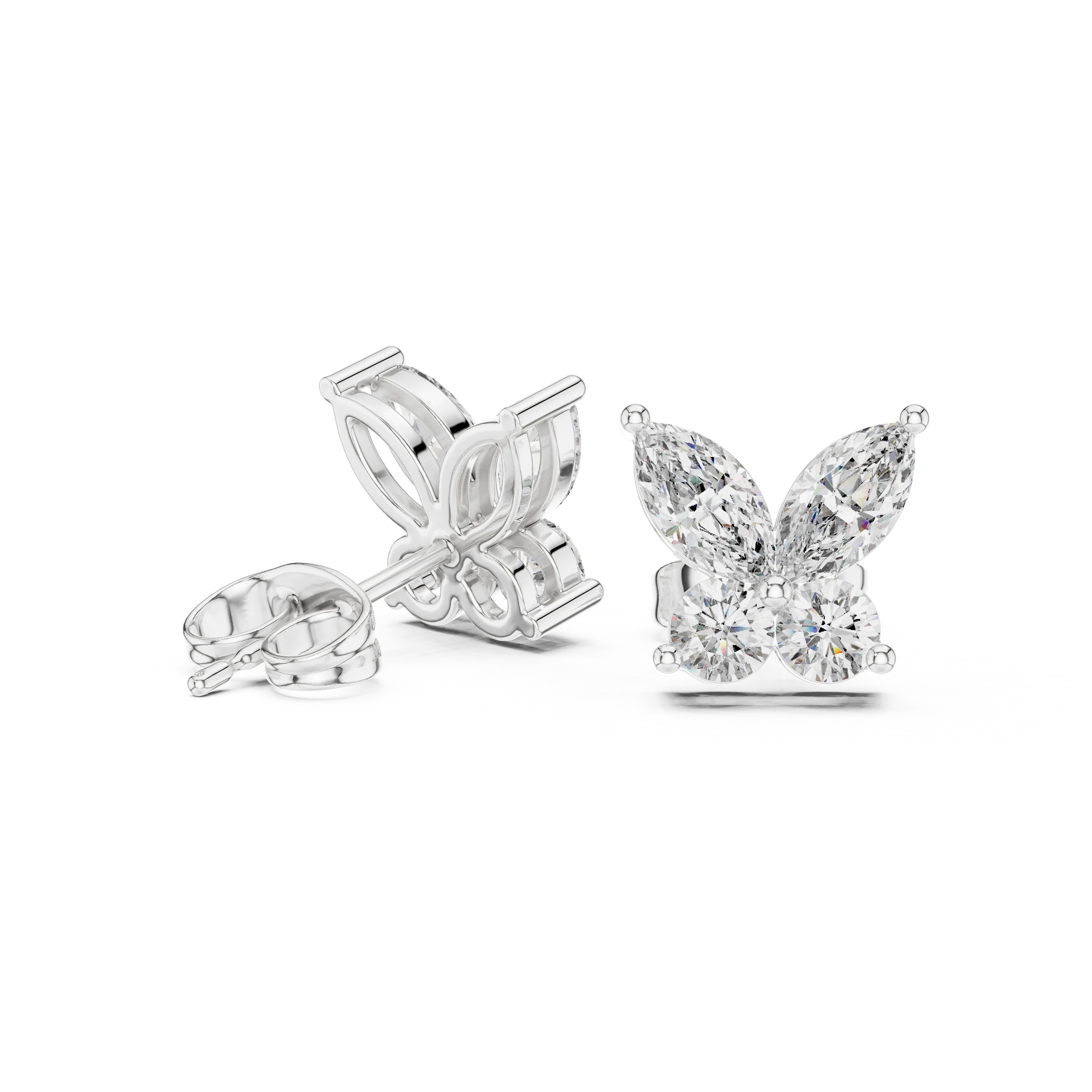 Aurora Butterfly Diamond Stud Earrings