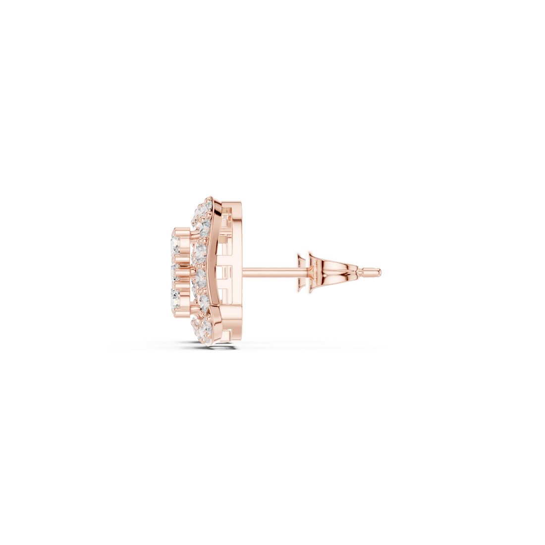 Regal Square Halo Diamond Stud Earrings