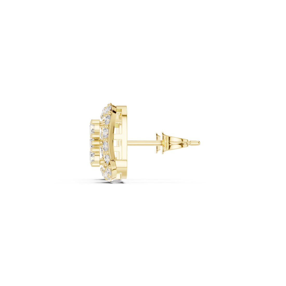 Regal Square Halo Diamond Stud Earrings