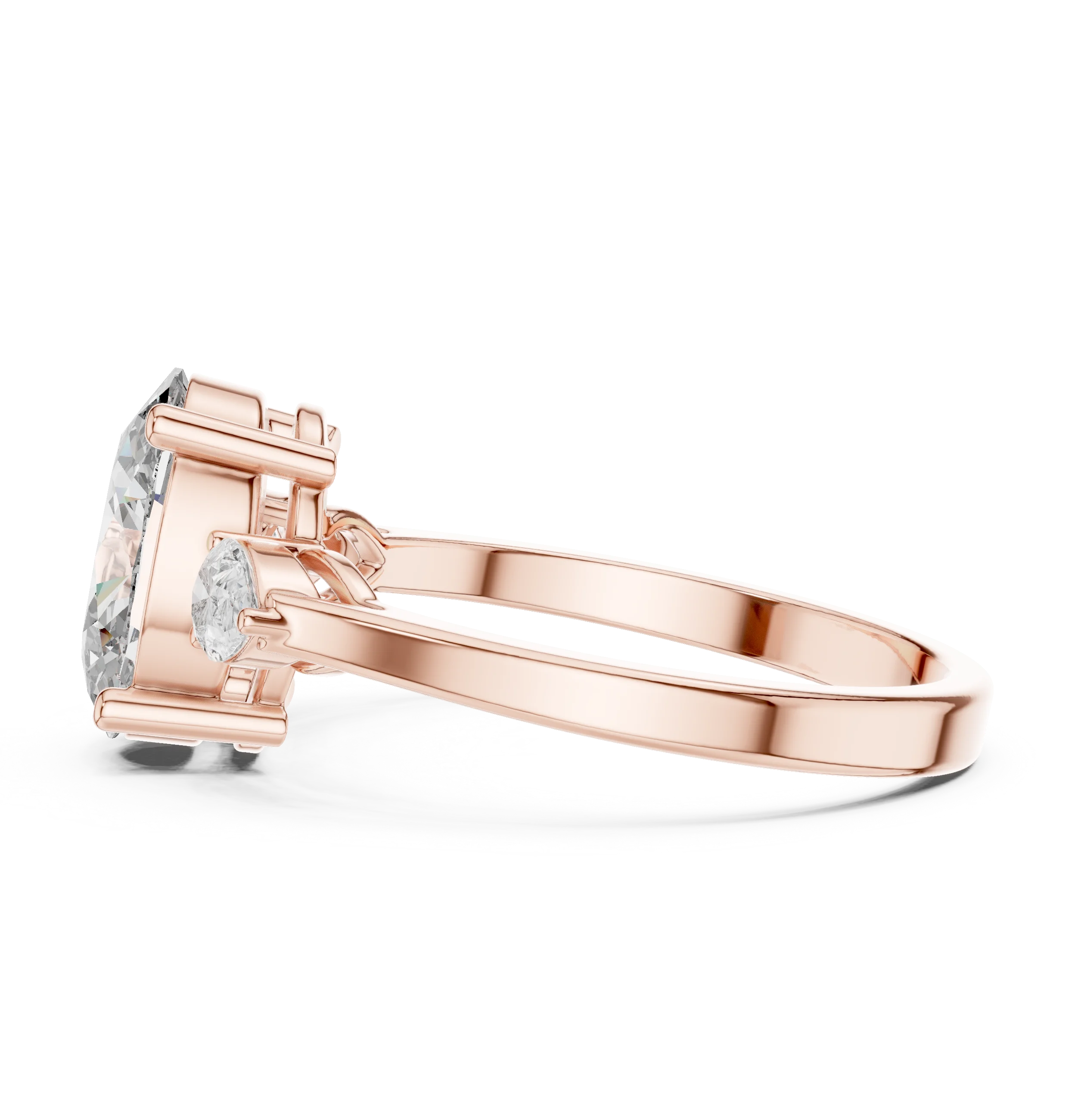Oval Cut Diamond Engagement Ring with Side Accent Diamond