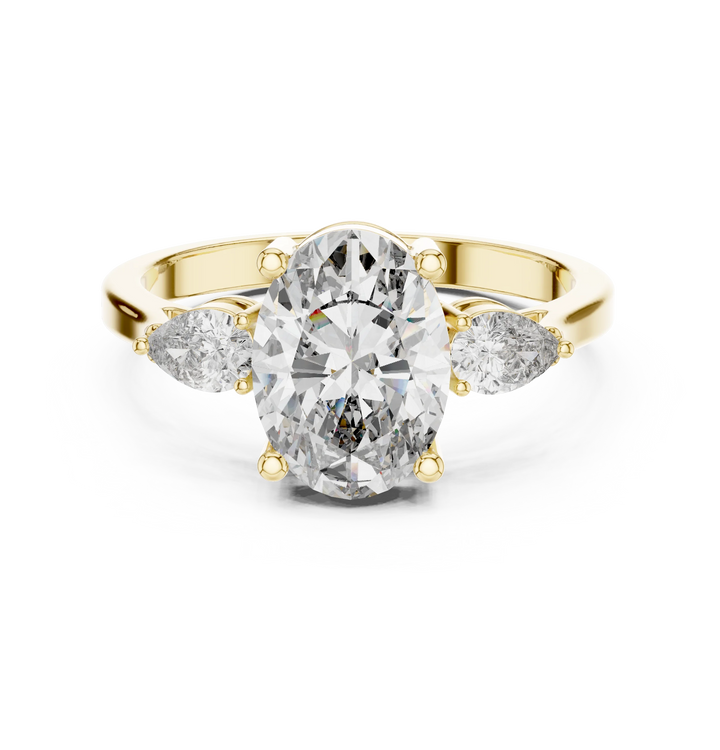 Oval Cut Diamond Engagement Ring with Side Accent Diamond