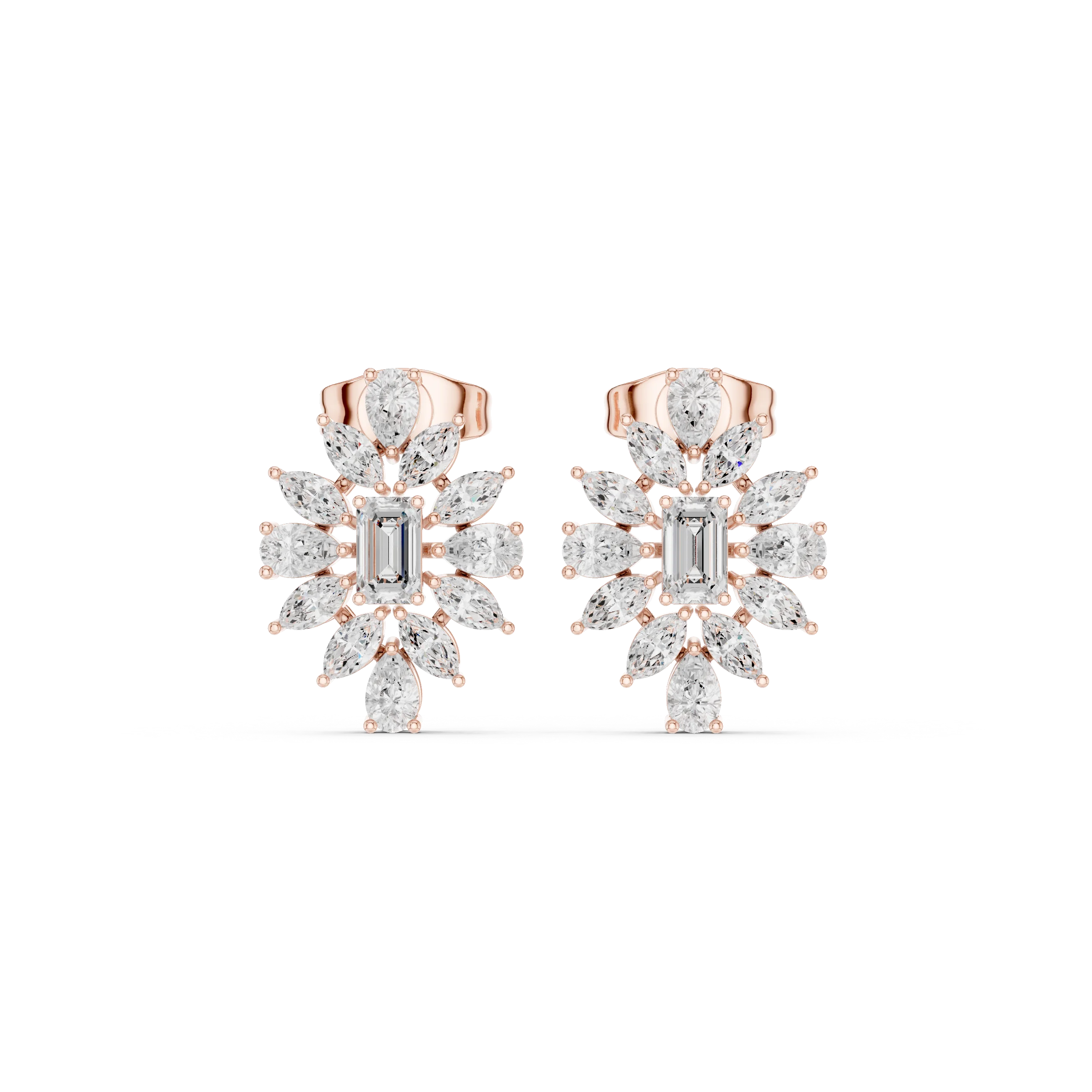 Imperial Bloom Diamond Drop Earrings