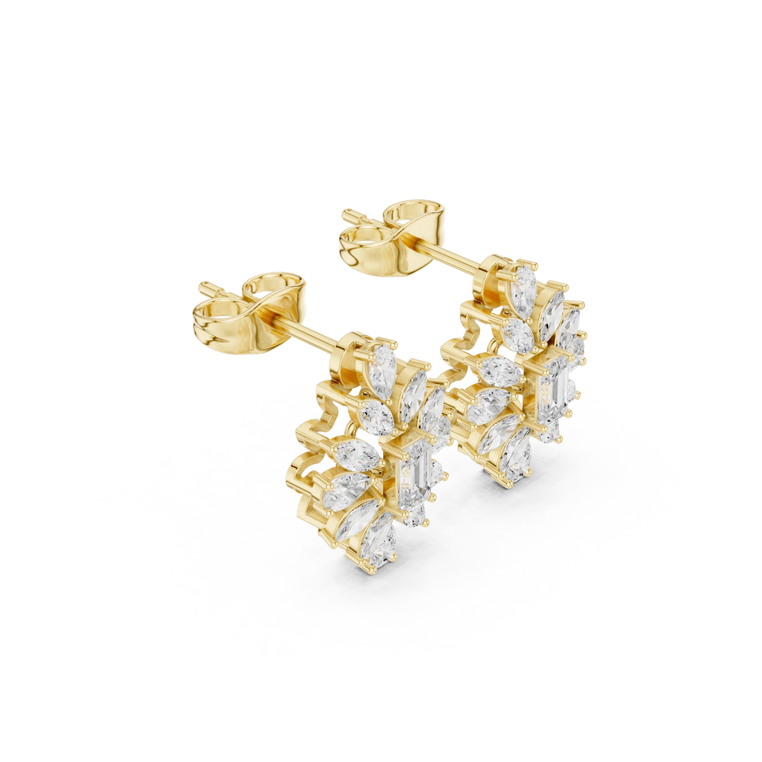 Imperial Bloom Diamond Drop Earrings