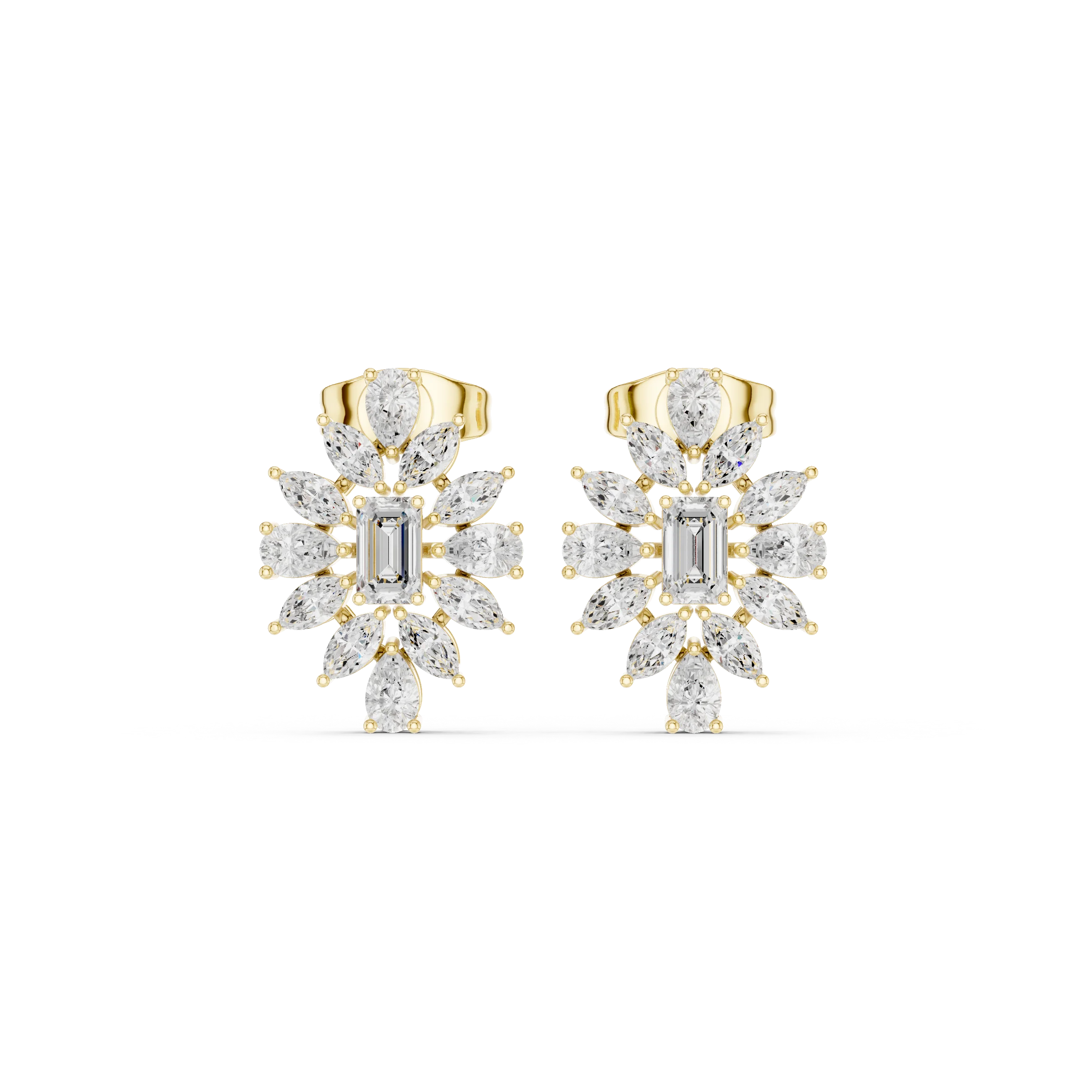 Imperial Bloom Diamond Drop Earrings