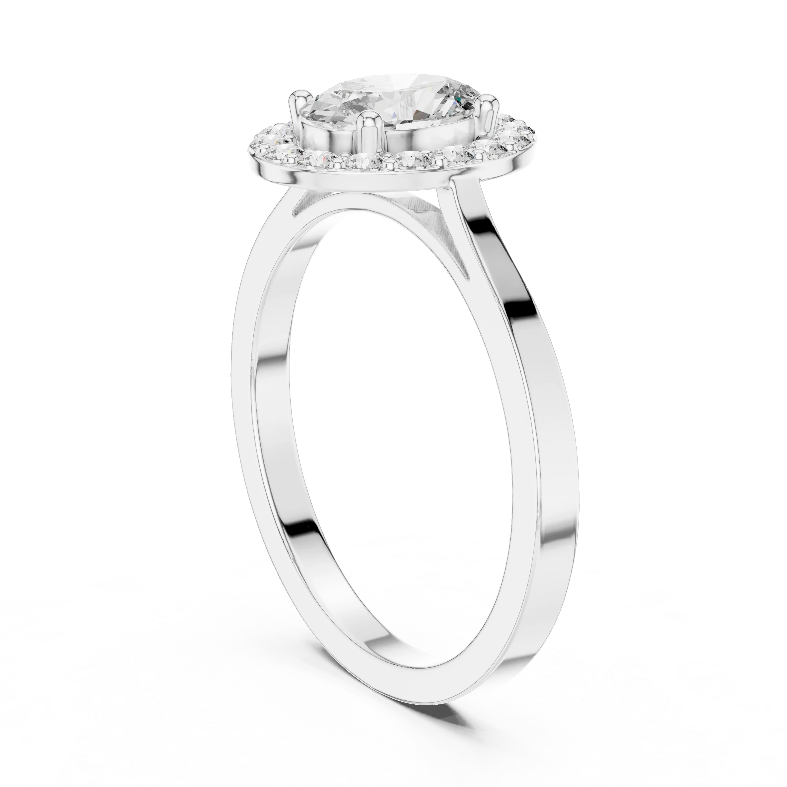 Oval Halo Diamond Engagement Ring
