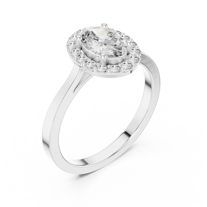 Oval Halo Diamond Engagement Ring