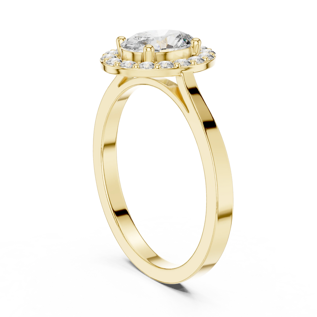 Oval Halo Diamond Engagement Ring