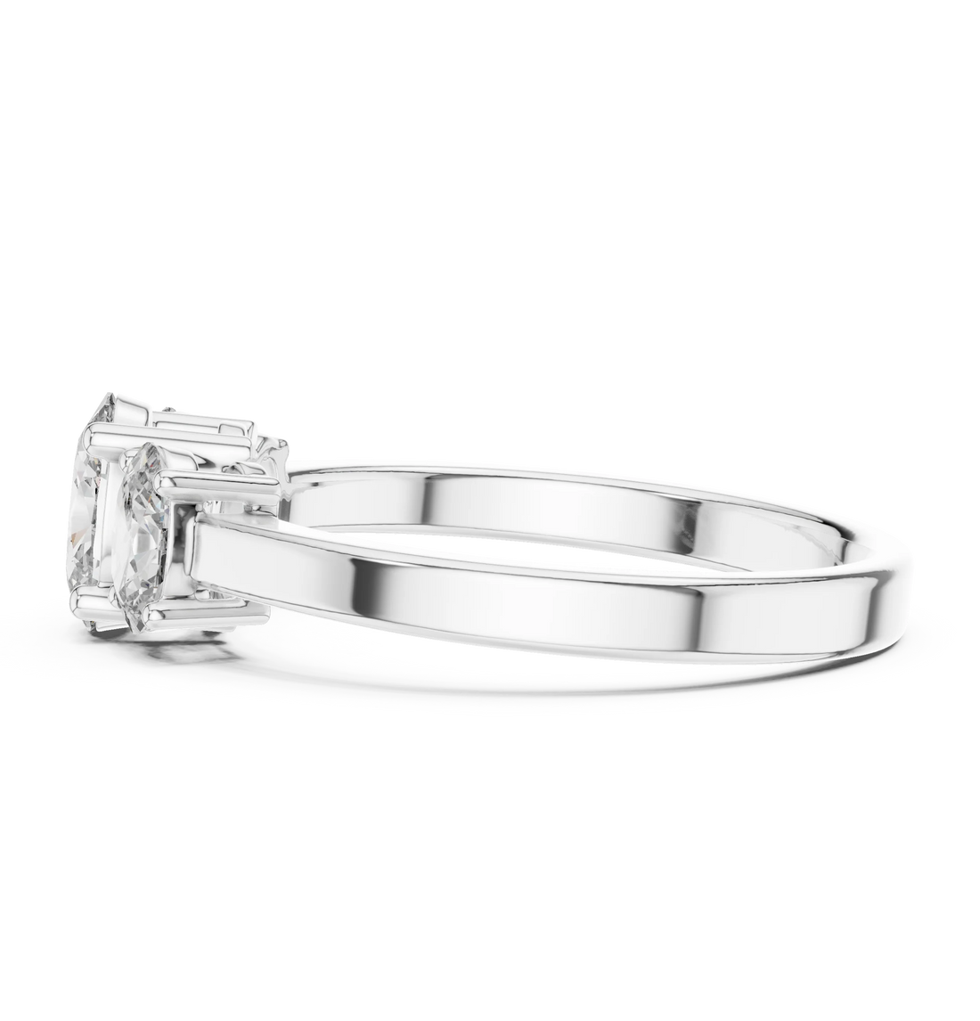 Oval Cut Three-Stone Diamond Engagement Ring