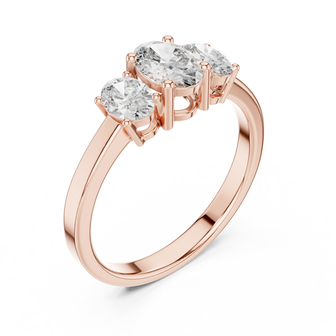 Oval Cut Three-Stone Diamond Engagement Ring