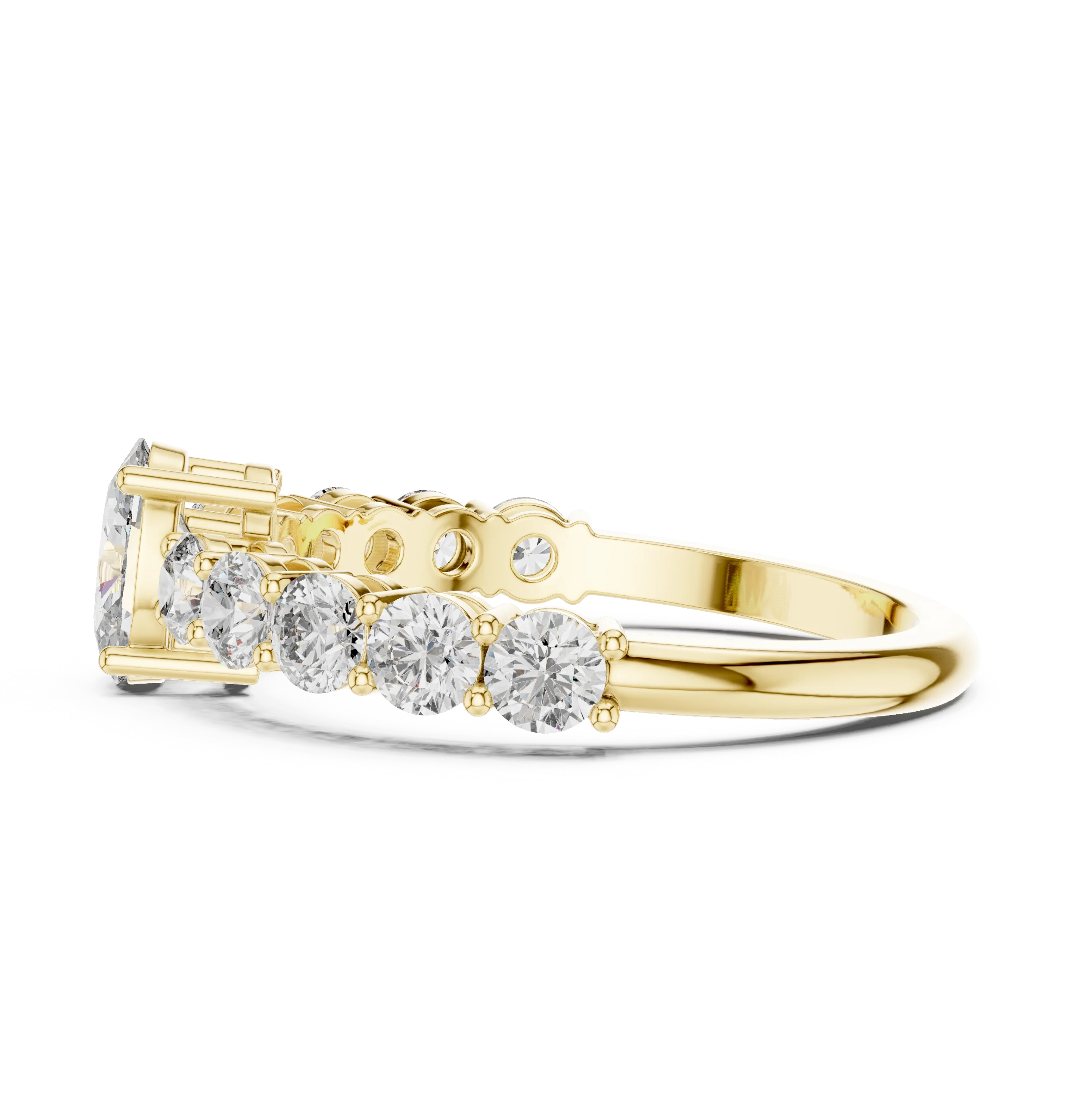 Oval Cut Diamond Half Eternity Engagement Ring