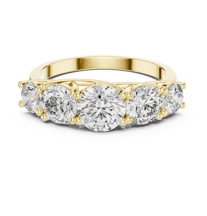 Five-Stone Round Diamond Wedding Band