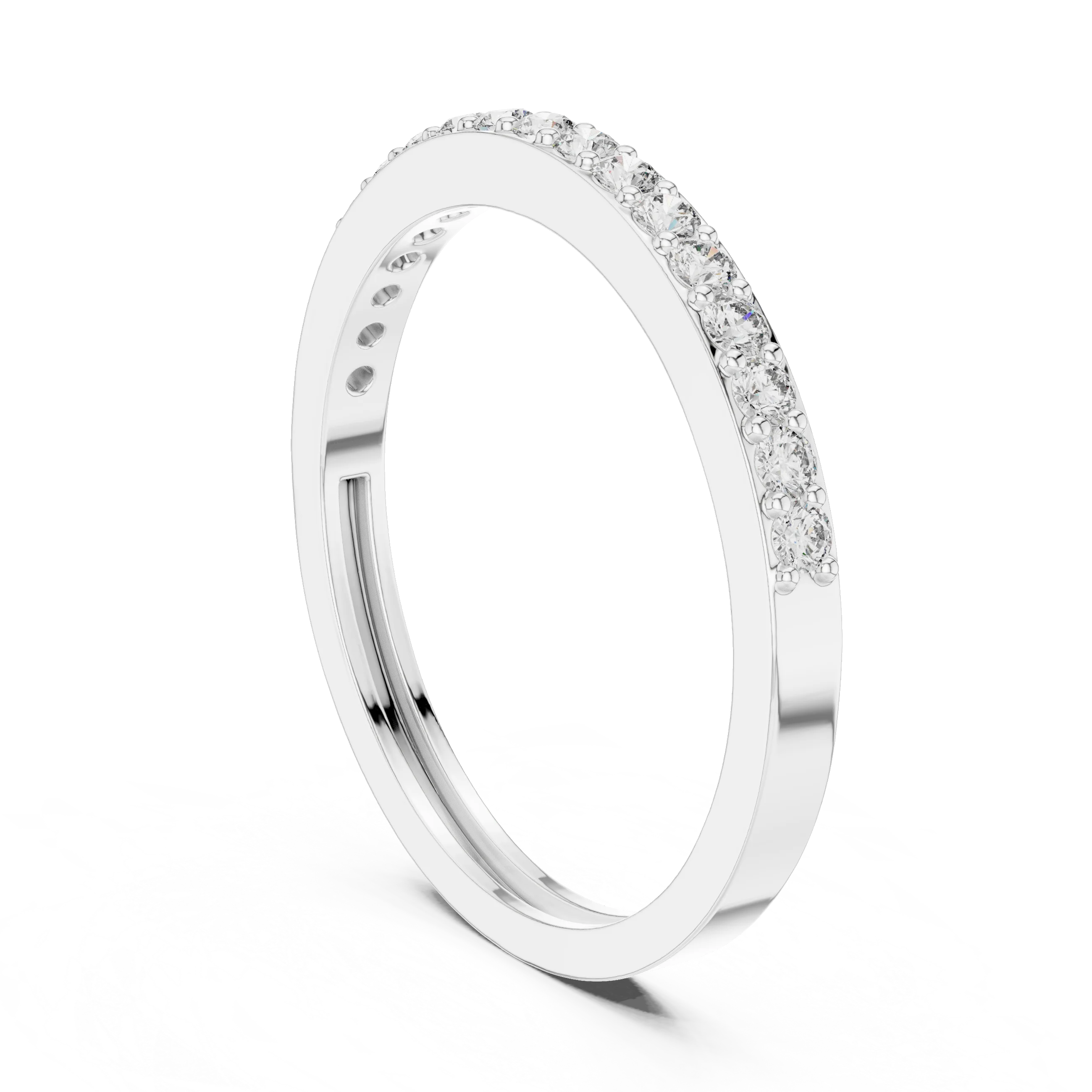 Round Diamond Eternity Wedding Band