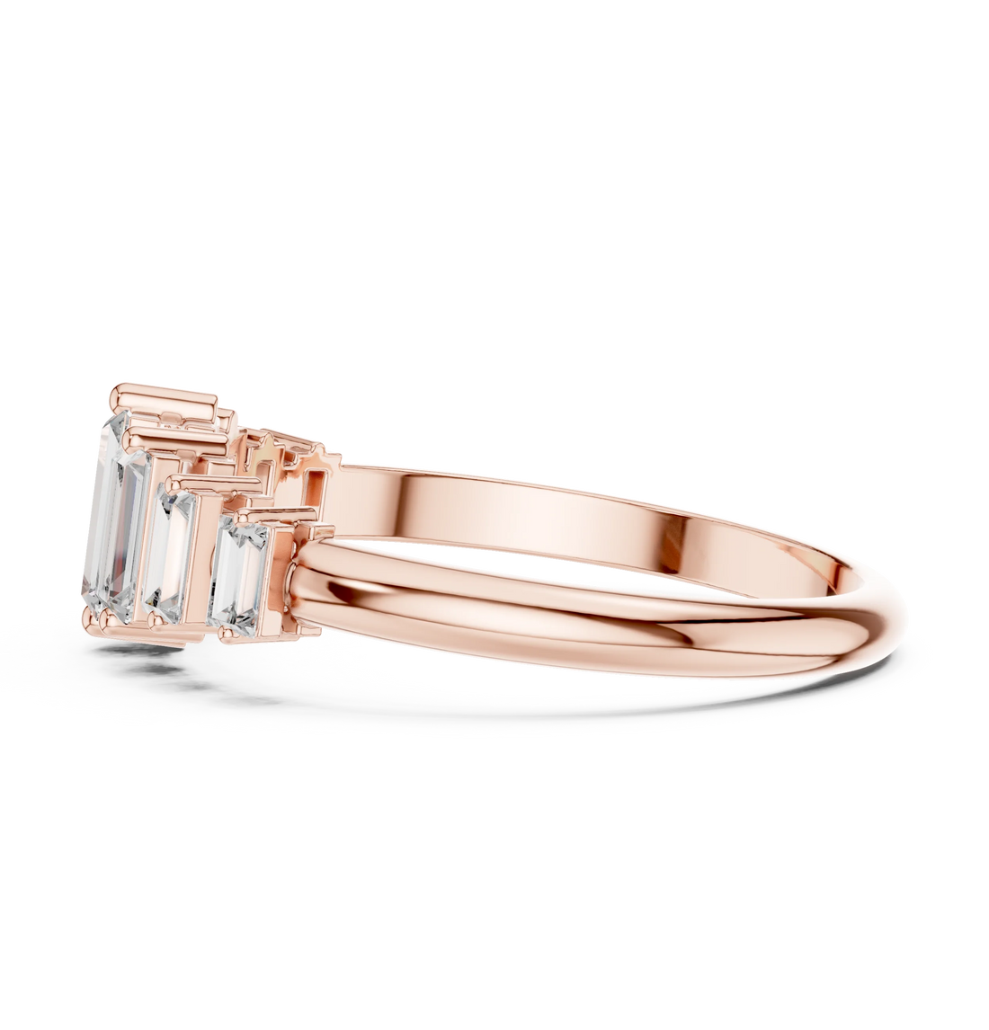 Baguette Cut Diamond Bar-Set Band