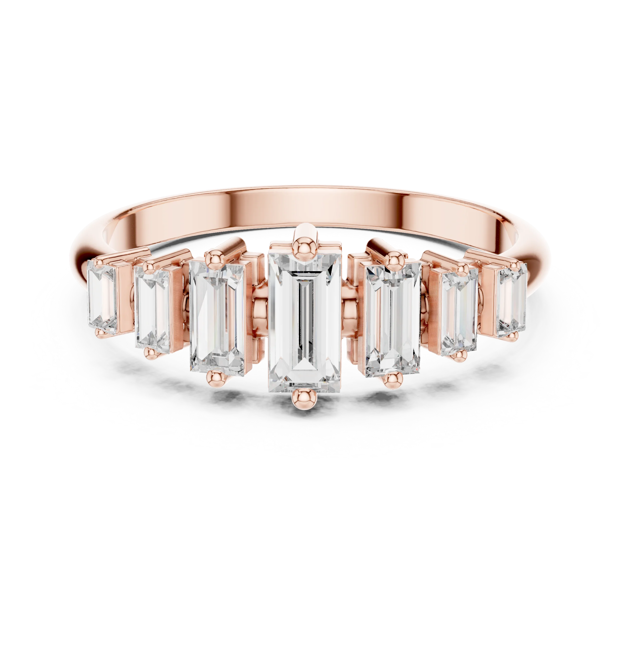 Baguette Cut Diamond Bar-Set Band