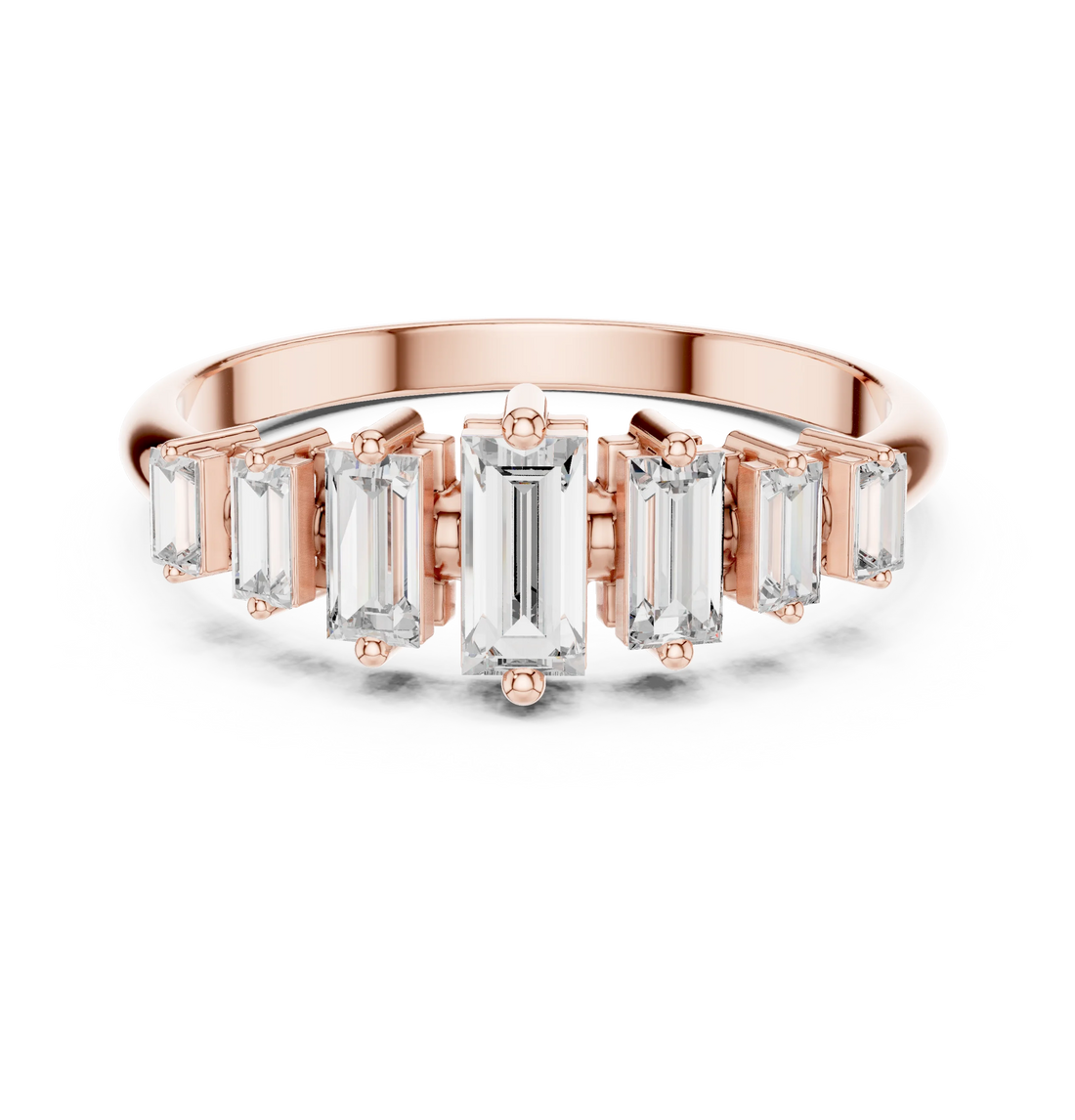 Baguette Cut Diamond Bar-Set Band