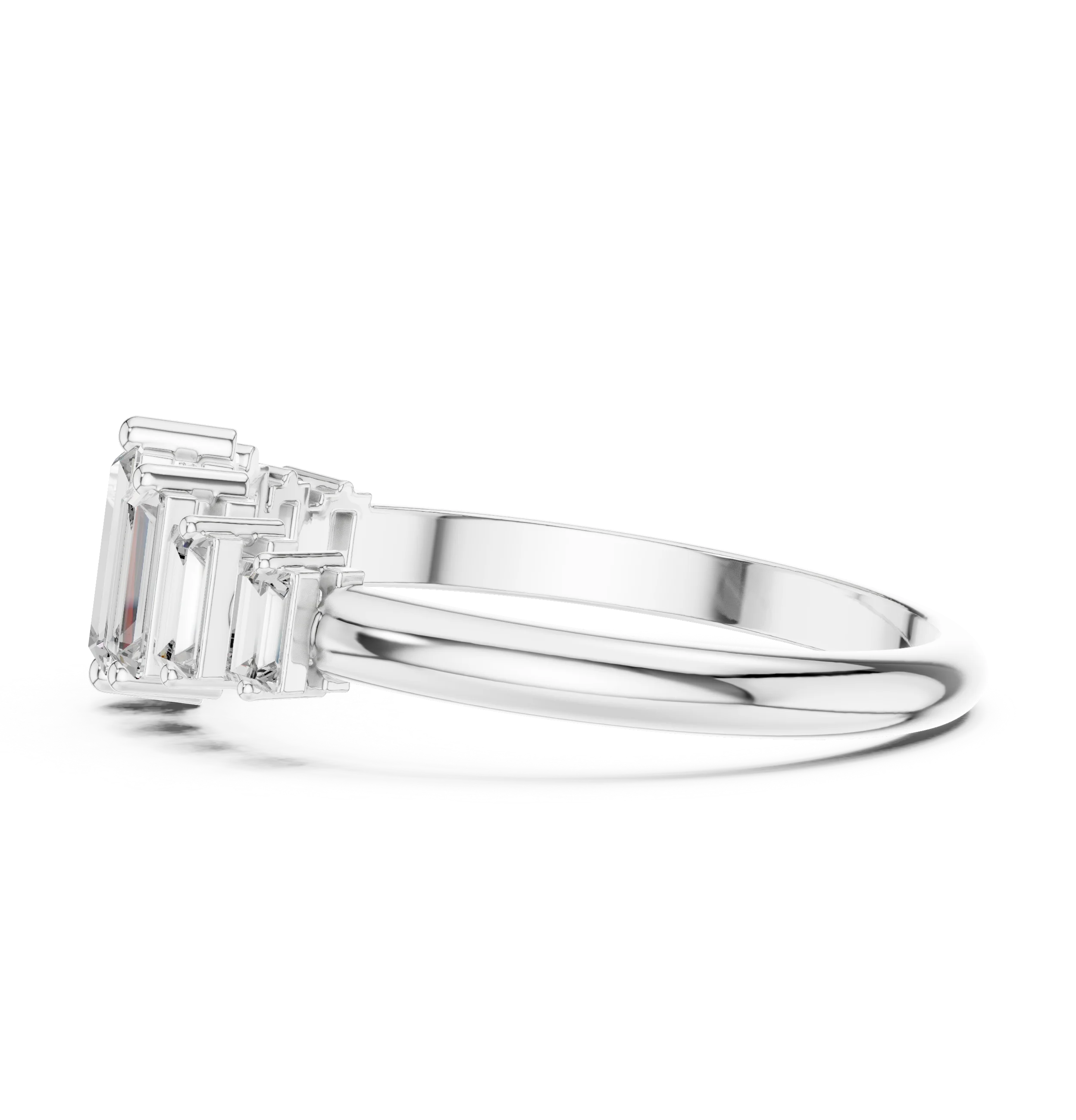 Baguette Cut Diamond Bar-Set Band